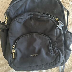 Isaac Mizrahi Black Backpack with Gold Details